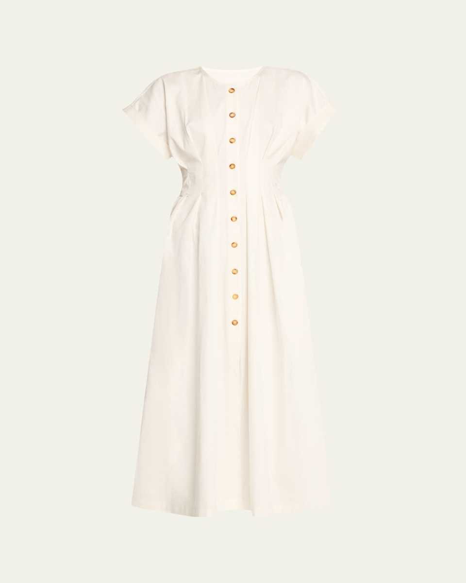 Dena Pleated Midi Shirtdress